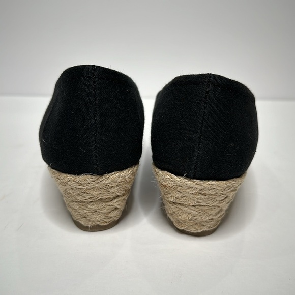 Life Stride Lioness Black Peep Toe Espadrille Wedges Heels Women’s Comfort Shoes - Picture 7 of 13